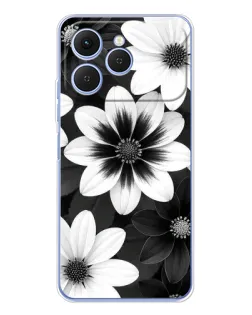 Чехол для TECNO Spark 40 с картинкой «Монохромные астры» Чехол для TECNO Spark 40 с картинкой «Монохромные астры»