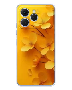 Чехол для TECNO Spark 40 с картинкой «Золотые лепестки» Чехол для TECNO Spark 40 с картинкой «Золотые лепестки»