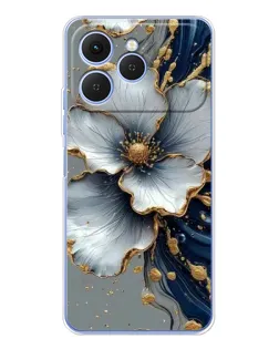 Чехол для TECNO Spark 40 с картинкой «Белый цветок и золотой флюид» Чехол для TECNO Spark 40 с картинкой «Белый цветок и золотой флюид»
