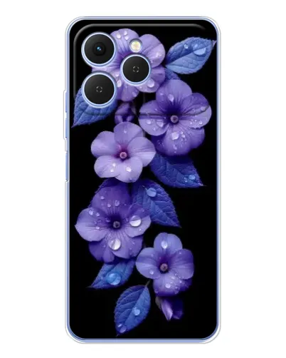 Чехол для TECNO Spark 40 с картинкой «Фиолетовые цветы с росою» Чехол для TECNO Spark 40 с картинкой «Фиолетовые цветы с росою»