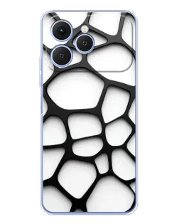 Чехол для TECNO Spark 40 с картинкой «Белая объемная сетка» Чехол для TECNO Spark 40 с картинкой «Белая объемная сетка»