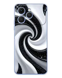 Чохол для TECNO Spark 40 з картинкою «Чорно-біла спіраль»