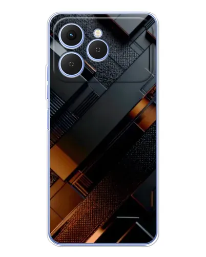Чохол для TECNO Spark 40 з картинкою «Чорні геометричні блоки»