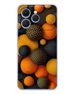 Чохол для TECNO Spark 40 з картинкою «Об'ємні помаранчеві сфери»