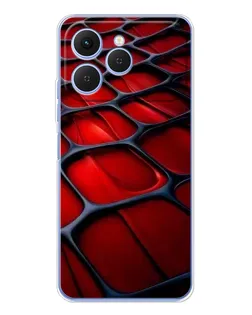 Чохол для TECNO Spark 40 з картинкою «Червона глянцева сітка»