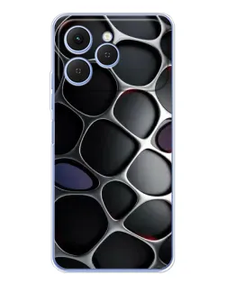 Чохол для TECNO Spark 40 з картинкою «Об'ємна темна решітка»