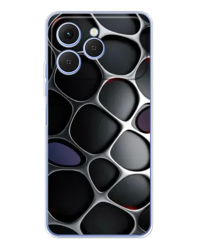 Чохол для TECNO Spark 40 з картинкою «Об'ємна темна решітка»