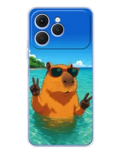 Чехол для TECNO Spark 40 с картинкой «Морская капибара»