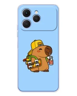Чехол для TECNO Spark 40 с картинкой «Капибара на скейте»