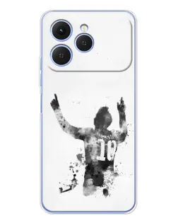 Чехол для TECNO Spark 40 с картинкой «Черно-белый силуэт Месси» Чехол для TECNO Spark 40 с картинкой «Черно-белый силуэт Месси»