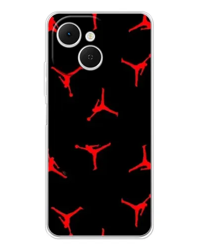 Чехол для TECNO Spark 40C с картинкой «Jordan Red Pattern»