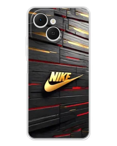 Чехол для TECNO Spark 40C с картинкой «Золотой Nike на металле»