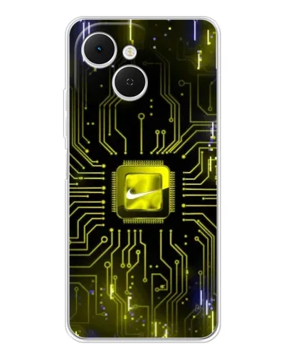 Чехол для TECNO Spark 40C с картинкой «Nike — золотая искра»