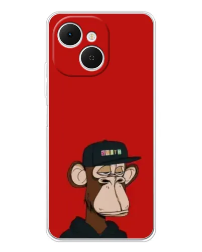 Чехол для TECNO Spark 40C с картинкой «Bored Ape — красный фон» Чехол для TECNO Spark 40C с картинкой «Bored Ape — красный фон»