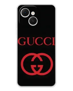 Чехол для TECNO Spark 40C с картинкой «Gucci — красный логотип»
