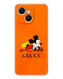 Чехол для TECNO Spark 40C с картинкой «Микки Маус Gucci — оранж»