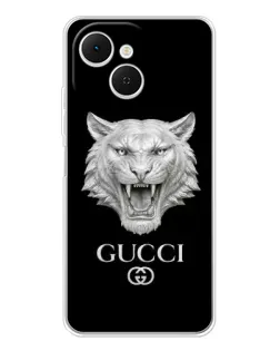 Чехол для TECNO Spark 40C с картинкой «Gucci — серебряный лев»