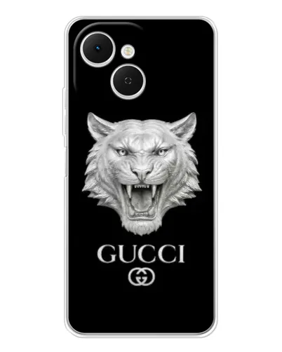 Чехол для TECNO Spark 40C с картинкой «Gucci — серебряный лев» Чехол для TECNO Spark 40C с картинкой «Gucci — серебряный лев»