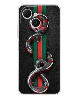 Чехол для TECNO Spark 40C с картинкой «Gucci — змея на полосе»