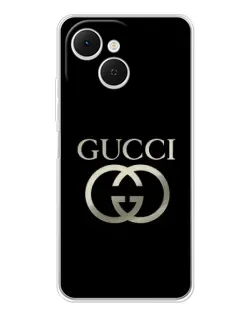 Чехол для TECNO Spark 40C с картинкой «Gucci — золото на черном»