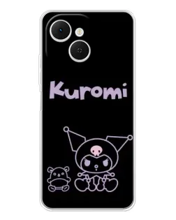 Чехол для TECNO Spark 40C с картинкой «Kuromi — черный минимализм» Чехол для TECNO Spark 40C с картинкой «Kuromi — черный минимализм»