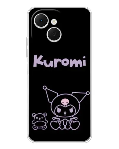 Чехол для TECNO Spark 40C с картинкой «Kuromi — черный минимализм» Чехол для TECNO Spark 40C с картинкой «Kuromi — черный минимализм»