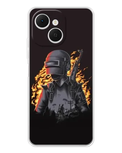 Чохол для TECNO Spark 40C з картинкою «PUBG — вогняний силует»