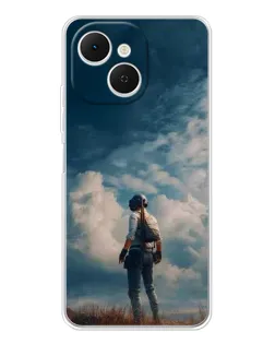 Чохол для TECNO Spark 40C з картинкою «Герой PUBG на скелі»