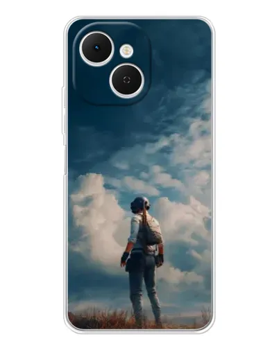 Чохол для TECNO Spark 40C з картинкою «Герой PUBG на скелі»
