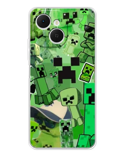 Чохол для TECNO Spark 40C з картинкою «Кріпери Minecraft»