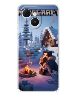 Чохол для TECNO Spark 40C з картинкою «Зимовий Minecraft»