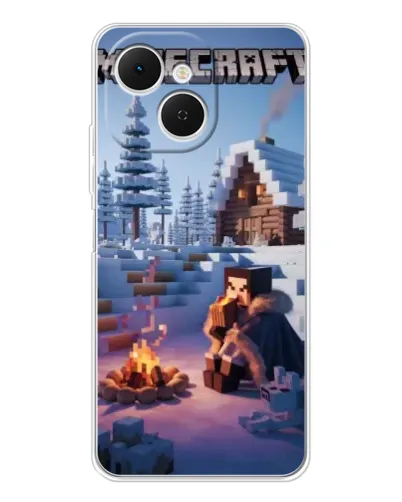 Чохол для TECNO Spark 40C з картинкою «Зимовий Minecraft»