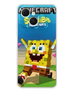 Чохол для TECNO Spark 40C з картинкою «Губка Боб Minecraft» Чохол для TECNO Spark 40C з картинкою «Губка Боб Minecraft»