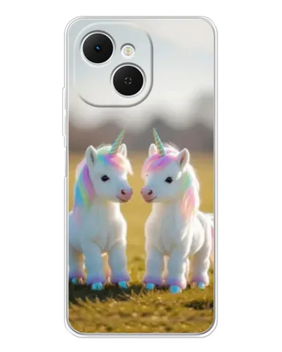 Чохол для TECNO Spark 40C з картинкою «Пара єдинорогів»
