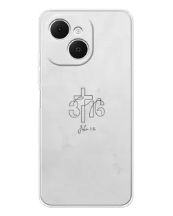 Чехол для TECNO Spark 40C с картинкой «Иоанна 3:16 Крест»