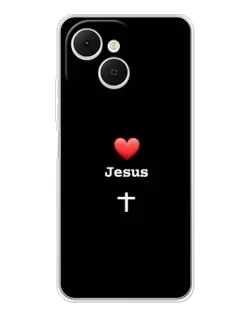 Чехол для TECNO Spark 40C с картинкой «Сердце - Jesus»