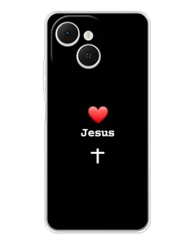 Чехол для TECNO Spark 40C с картинкой «Сердце - Jesus»