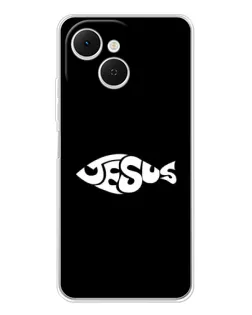 Чехол для TECNO Spark 40C с картинкой «Рыба Jesus»