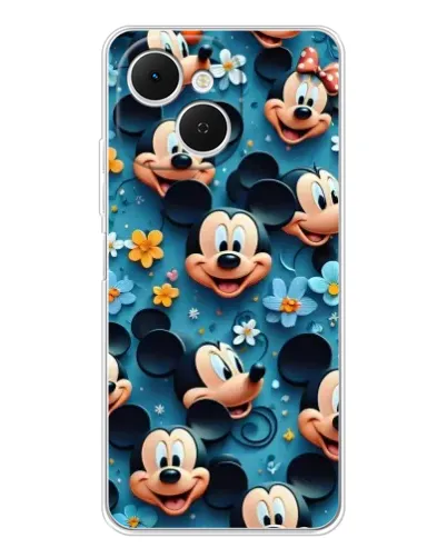 Чехол для TECNO Spark 40C с картинкой «Паттерн Микки и Минни»