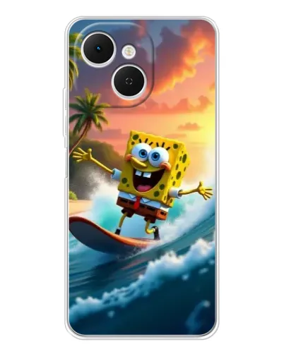 Чехол для TECNO Spark 40C с картинкой «Губка Боб серфингист»