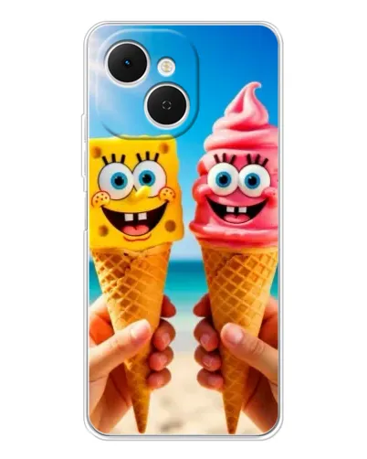 Чехол для TECNO Spark 40C с картинкой «Спанч Боб мороженое»