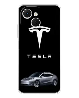 Чехол для TECNO Spark 40C с картинкой «Tesla Model Y»
