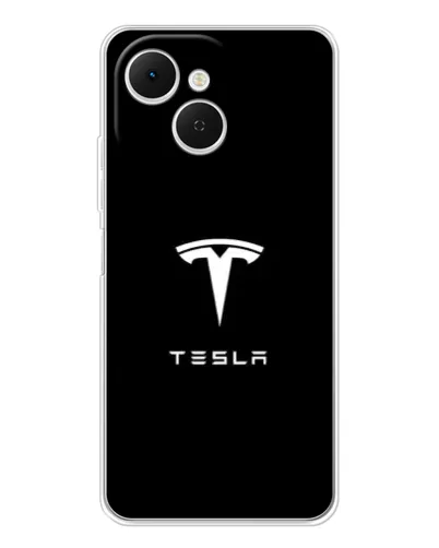 Чехол для TECNO Spark 40C с картинкой «Tesla White Logo»