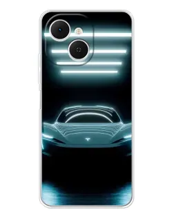 Чехол для TECNO Spark 40C с картинкой «Tesla в неоне»