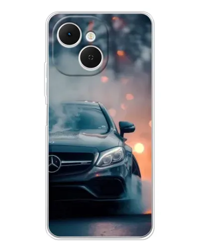 Чехол для TECNO Spark 40C с картинкой «Mercedes — ночной город»