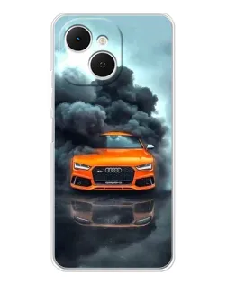 Чехол для TECNO Spark 40C с картинкой «Audi в облаках дыма»