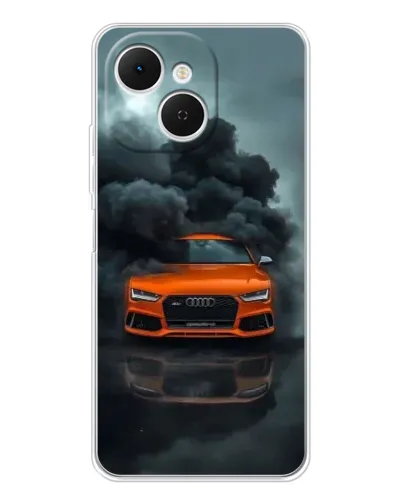Чехол для TECNO Spark 40C с картинкой «Audi в облаках дыма»
