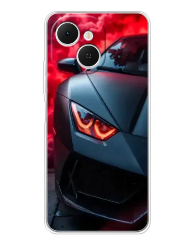 Чехол для TECNO Spark 40C с картинкой «Lamborghini красное сияние»