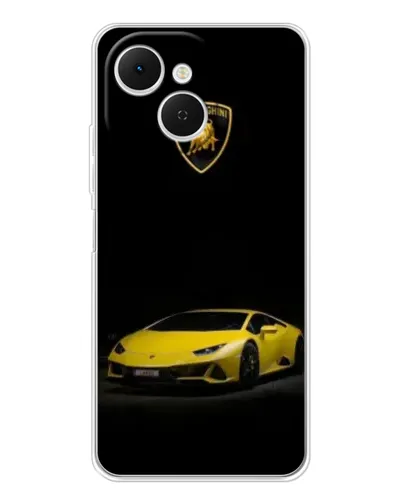 Чехол для TECNO Spark 40C с картинкой «Lamborghini желтый акцент»