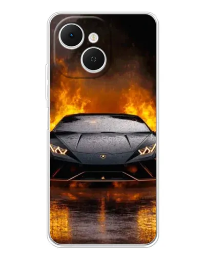 Чехол для TECNO Spark 40C с картинкой «Lamborghini в огне»